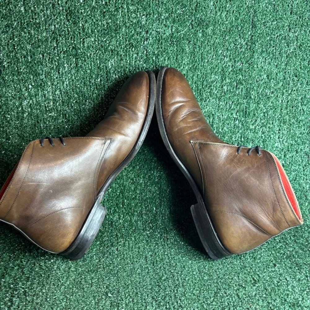 Suitsupply Goodyear Welted Leather Chukka Classic Dress Boot Brown Mens Size 9